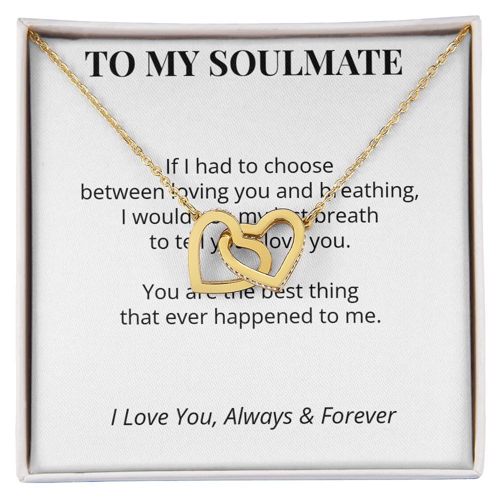 To My Soulmate – Interlocking Hearts Necklace