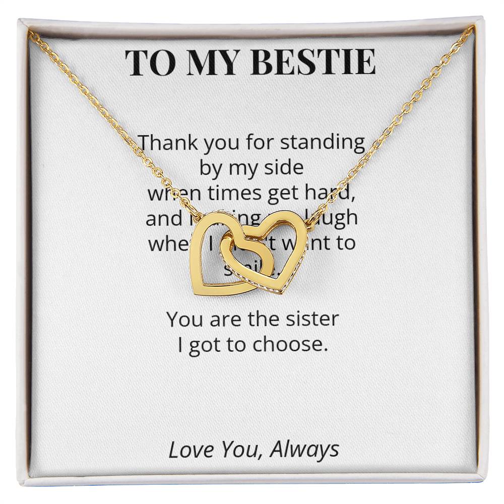To My Bestie – Interlocking Hearts Necklace