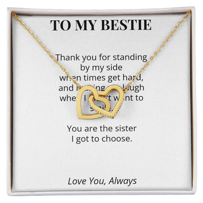 To My Bestie – Interlocking Hearts Necklace