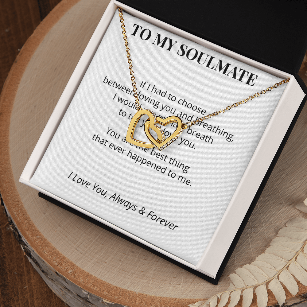 To My Soulmate – Interlocking Hearts Necklace