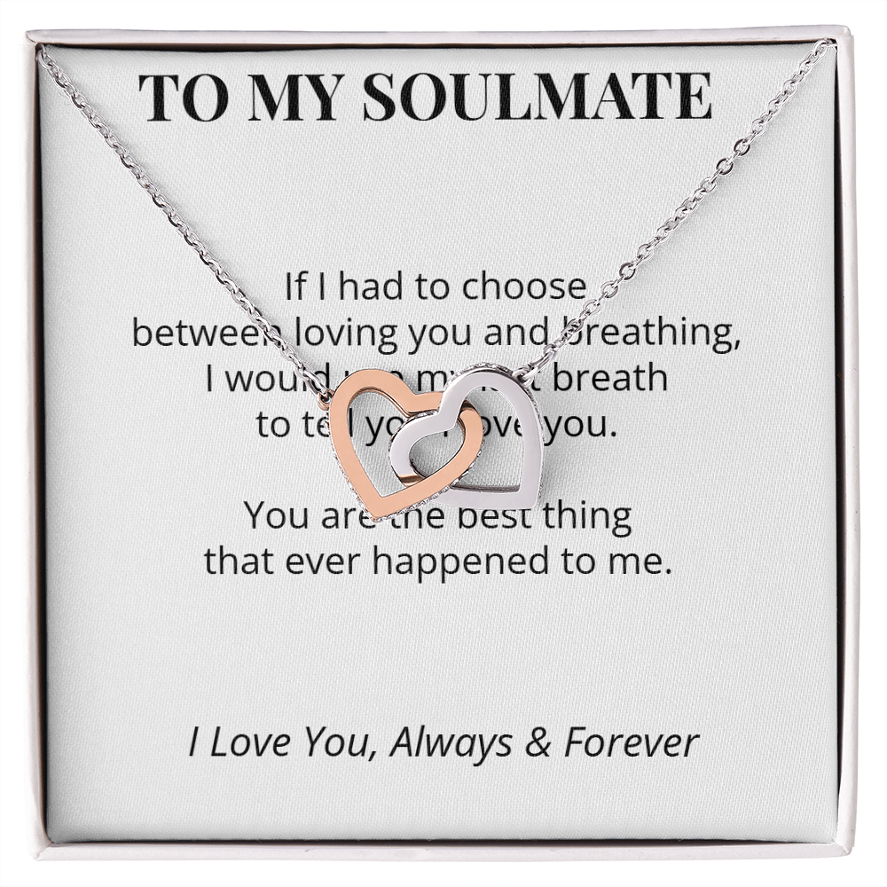 To My Soulmate – Interlocking Hearts Necklace