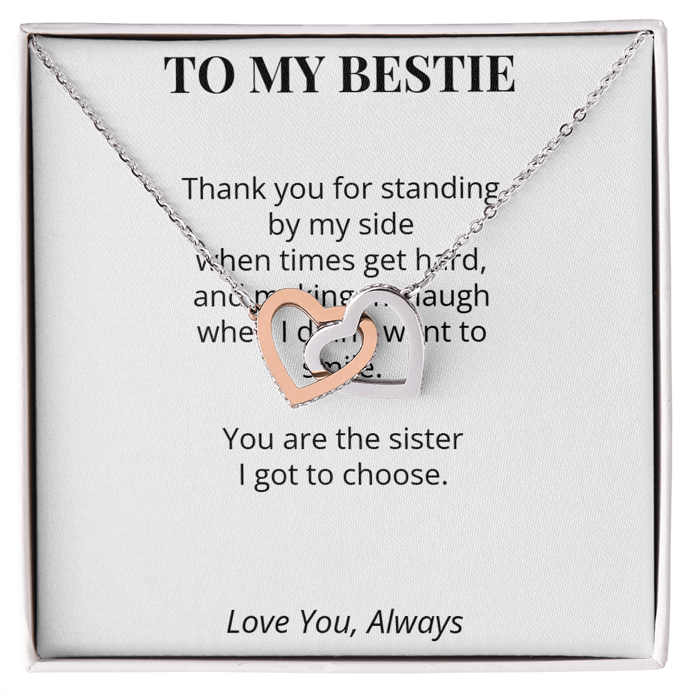 To My Bestie – Interlocking Hearts Necklace