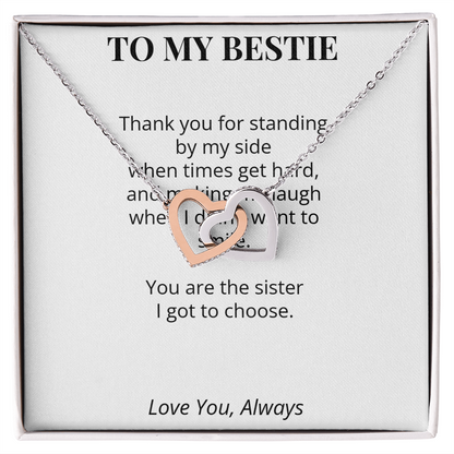 To My Bestie – Interlocking Hearts Necklace