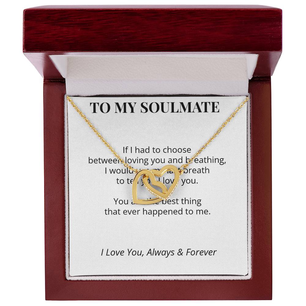 To My Soulmate – Interlocking Hearts Necklace