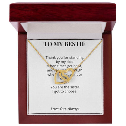 To My Bestie – Interlocking Hearts Necklace