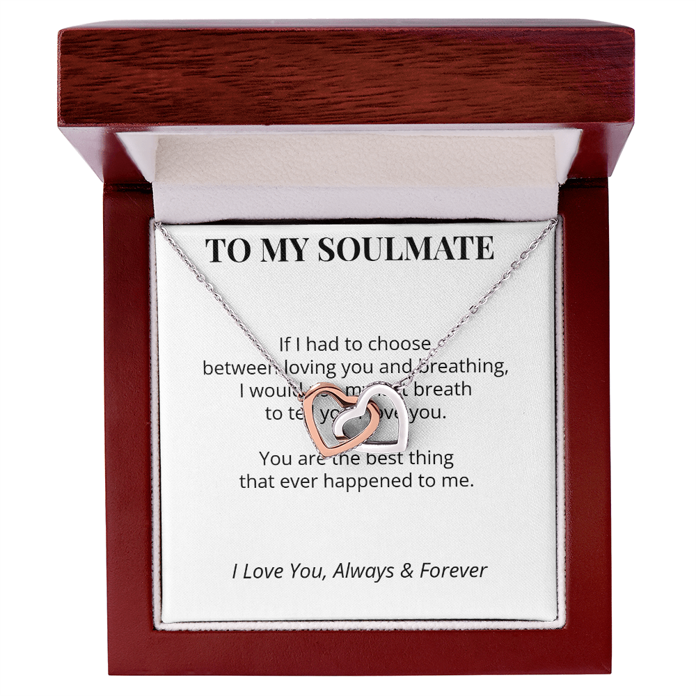 To My Soulmate – Interlocking Hearts Necklace