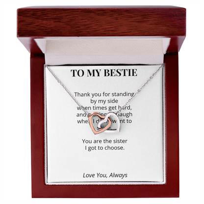 To My Bestie – Interlocking Hearts Necklace