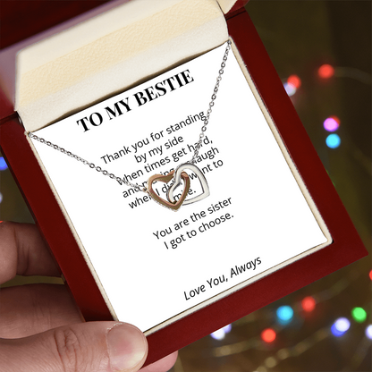 To My Bestie – Interlocking Hearts Necklace